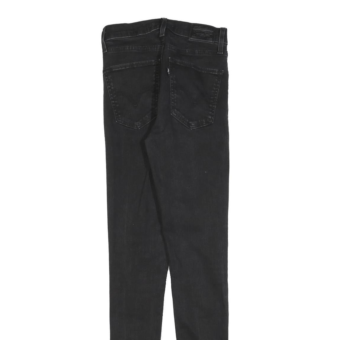 LEVI'S Womens Black Slim Skinny Denim W25 L32 Zip Cotton Blend Stretch Jeans