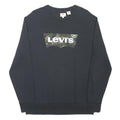 LEVI'S Mens Black Cotton Blend Crew Neck L Sweatshirt Logo Camouflage Print