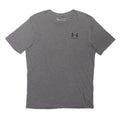 UNDER ARMOUR Mens Grey Short Sleeve Crew Neck Cotton Blend T-Shirt S Logo Print