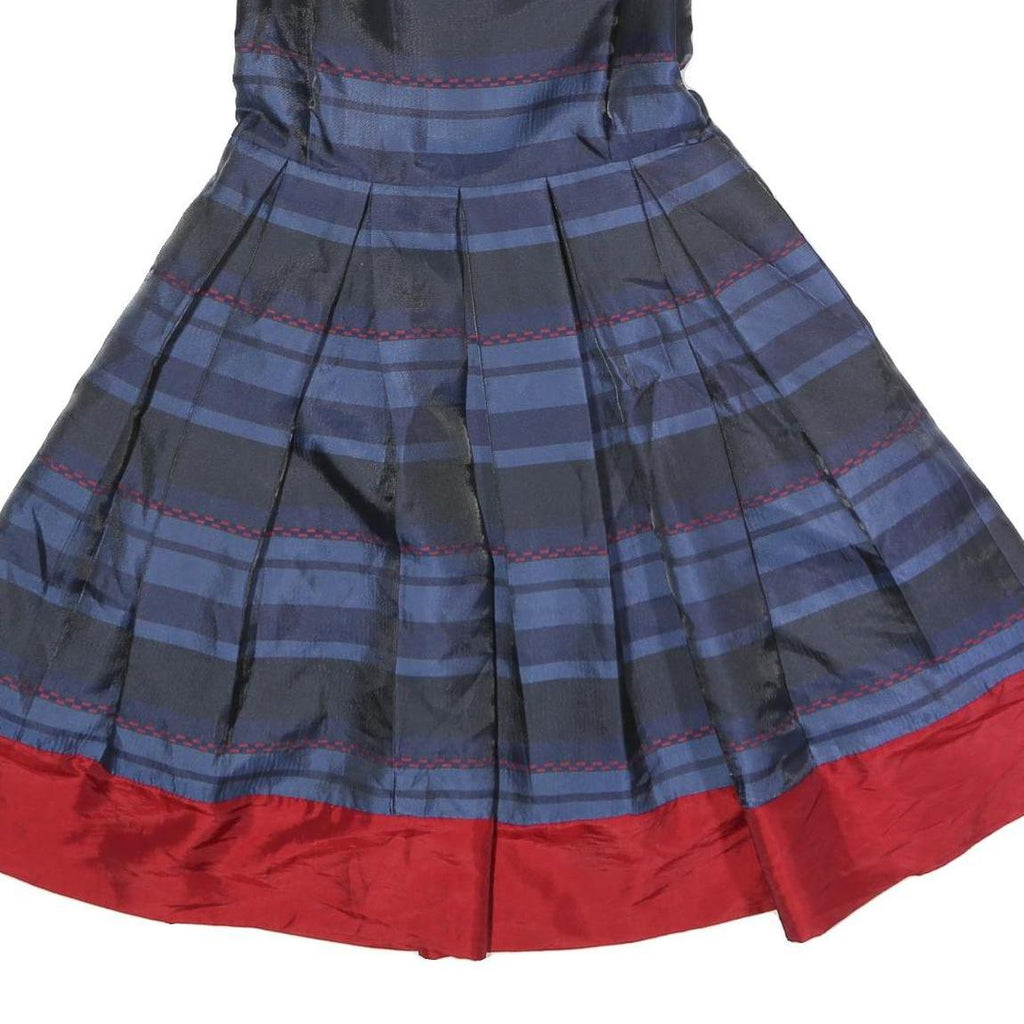 ARMANI EXCHANGE Womens Blue & Red Sleeveless Day Dress Polyester UK 8 Pleated