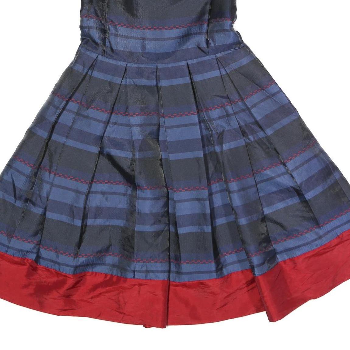 ARMANI EXCHANGE Womens Blue & Red Sleeveless Day Dress Polyester UK 8 Pleated