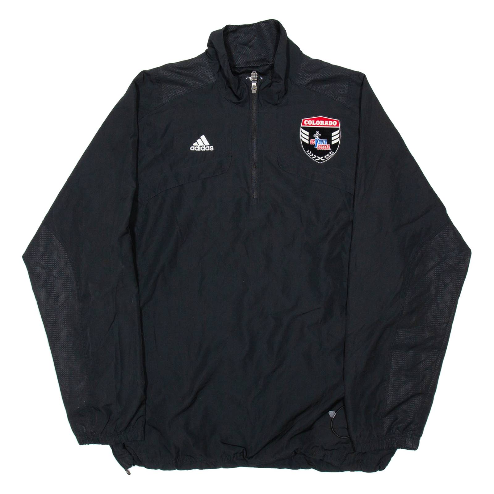 ADIDAS Colorado Youth Soccer Mens Anorak Jacket Black USA M
