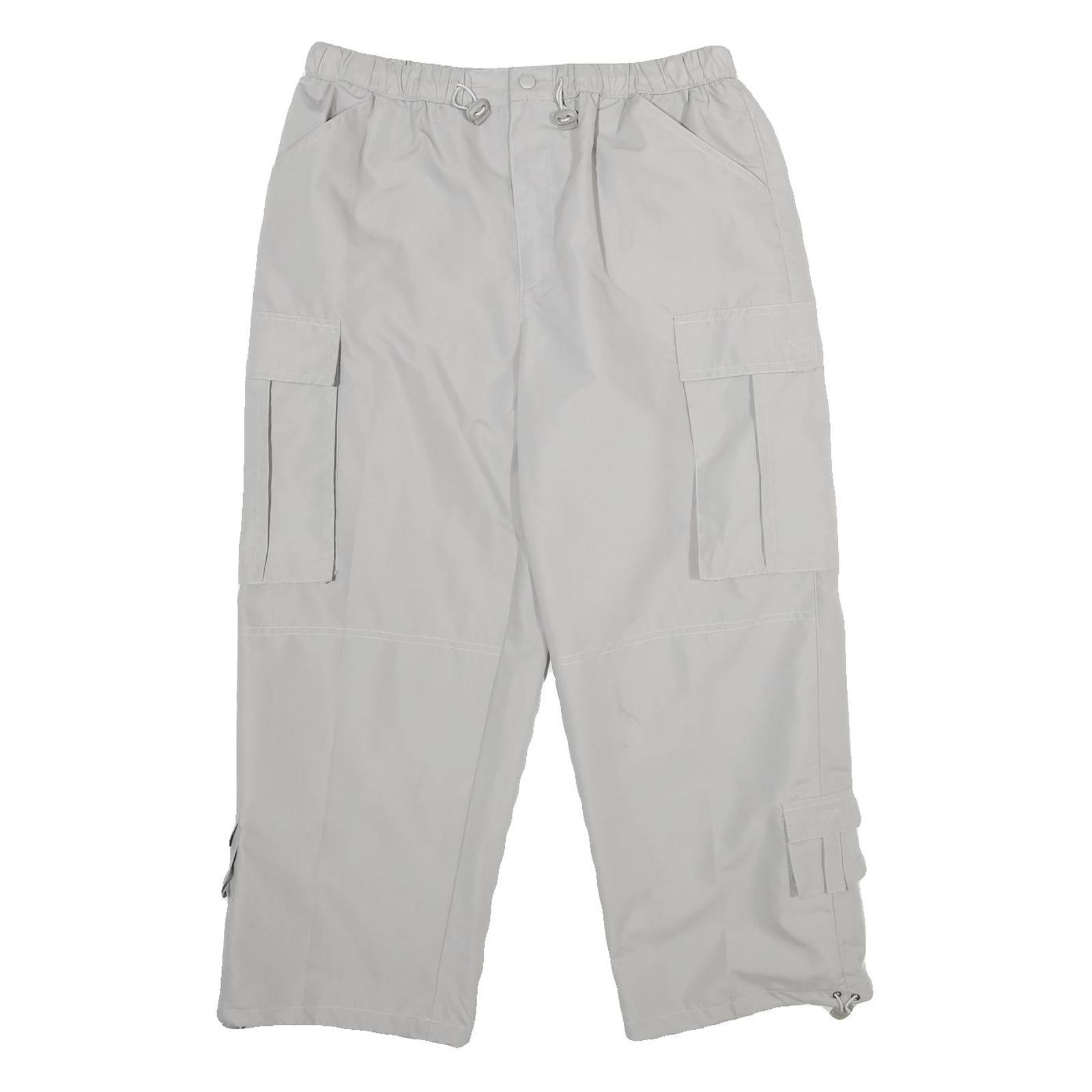 T-TRAXX Womens Polyester Light Grey Cargo Regular Fit Trousers W32 L26 Casual