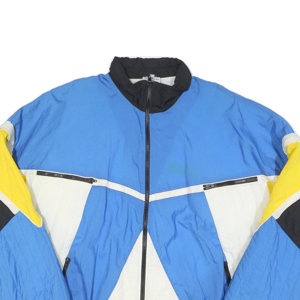 ZOLLINGER Mens Blue Yellow Black White Colourblock Zip Jacket 3XL Polyester