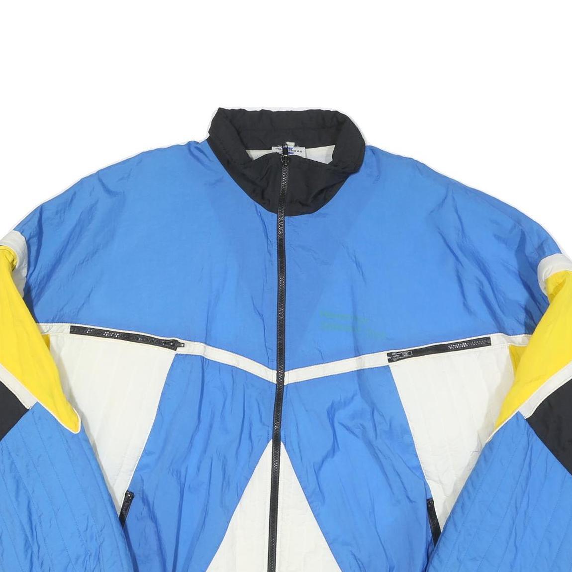ZOLLINGER Mens Blue Yellow Black White Colourblock Zip Jacket 3XL Polyester