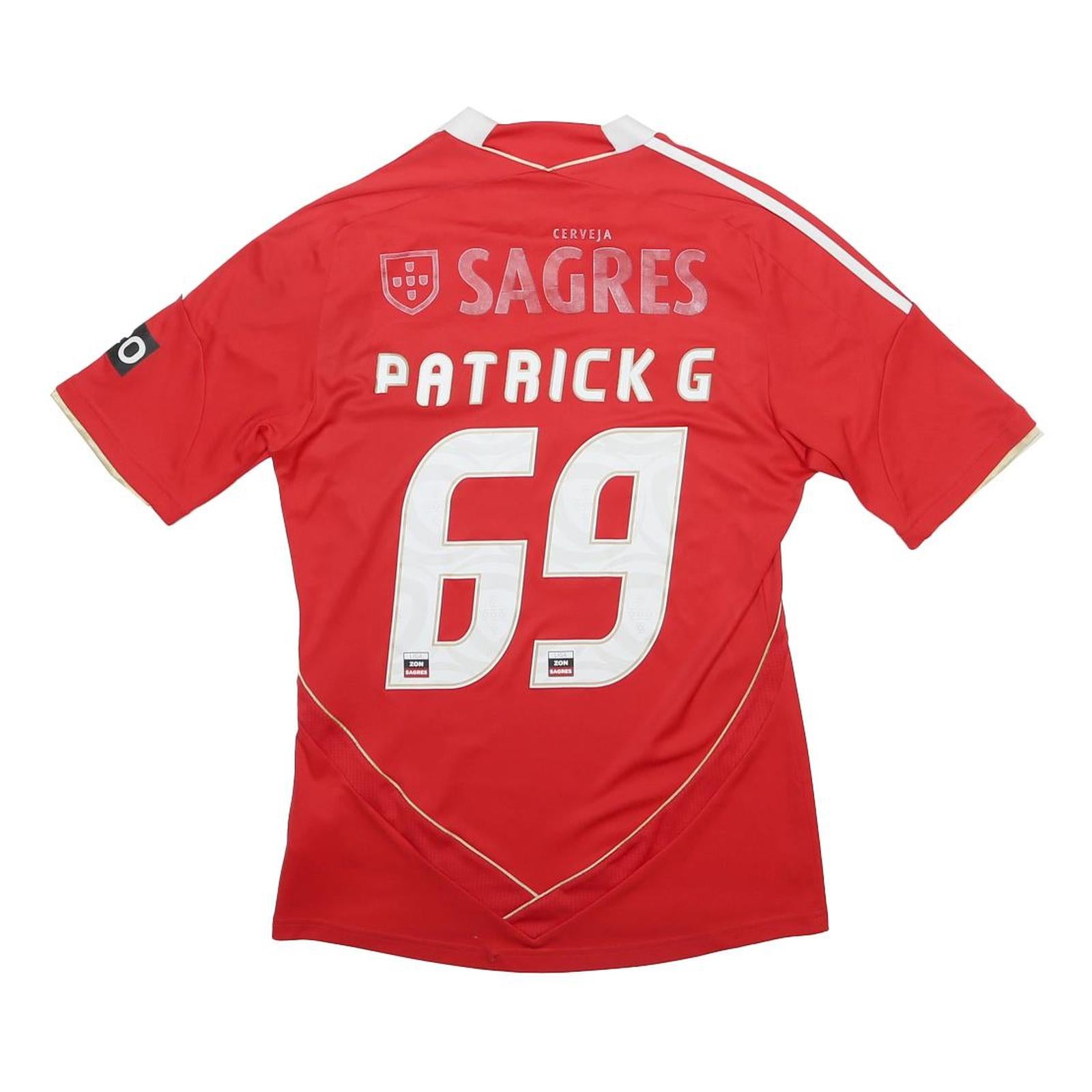 ADIDAS Mens Red Football Shirt S Short Sleeve V-Neck Patrick G 69 Jersey