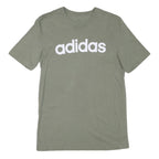 ADIDAS Mens Green Crew Neck Short Sleeve Graphic T-Shirt S Cotton Blend Logo