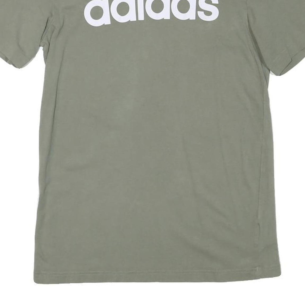 ADIDAS Mens Green Crew Neck Short Sleeve Graphic T-Shirt S Cotton Blend Logo