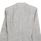 ARMANI COLLEZIONI Womens Grey Linen Jacket M Woven Button Classic Tailored