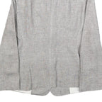 ARMANI COLLEZIONI Womens Grey Linen Jacket M Woven Button Classic Tailored