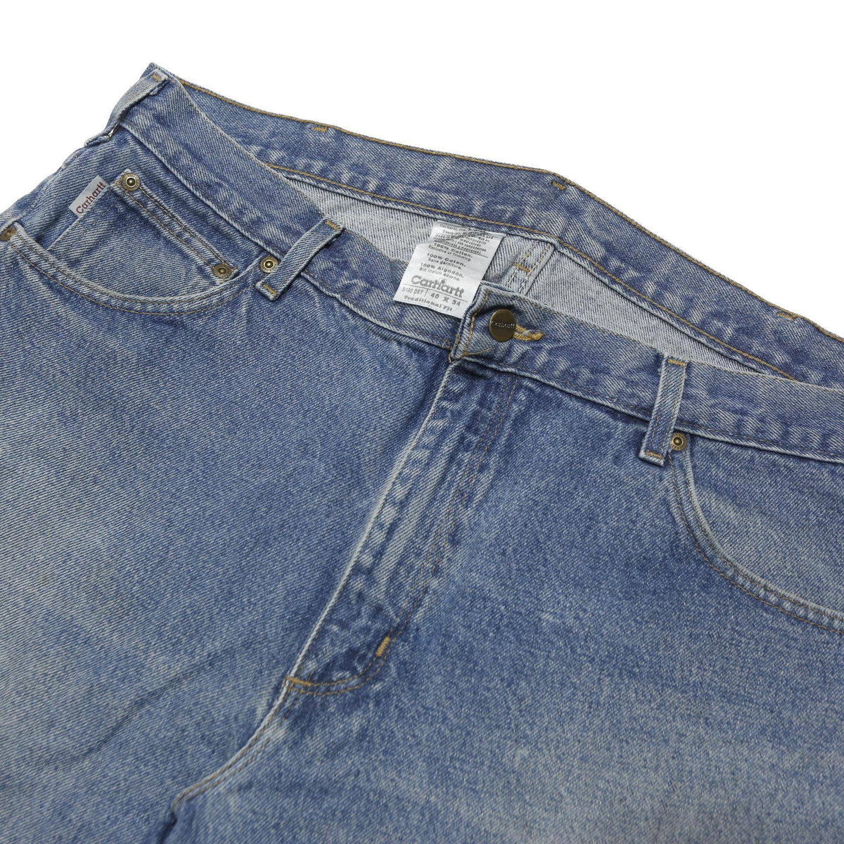 CARHARTT Mens Jeans Blue Loose Straight Denim Medium W40 L34 Workwear Durable