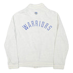 FANATICS Mens White Golden State Warriors Zip Jacket S Cotton Blend Team Logo
