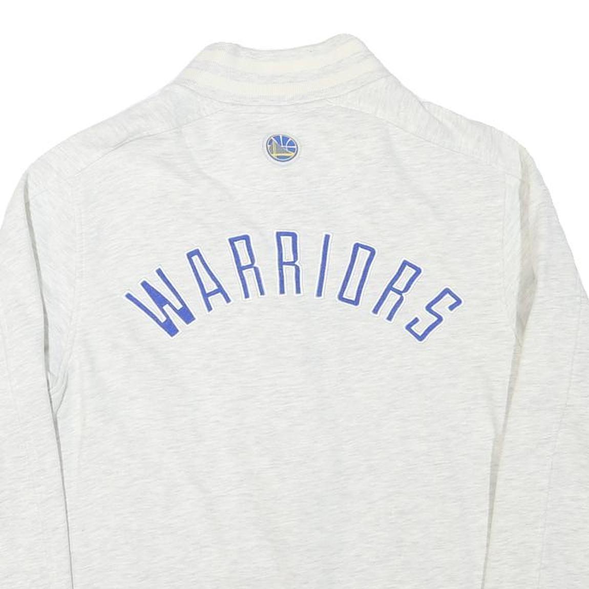 FANATICS Mens White Golden State Warriors Zip Jacket S Cotton Blend Team Logo