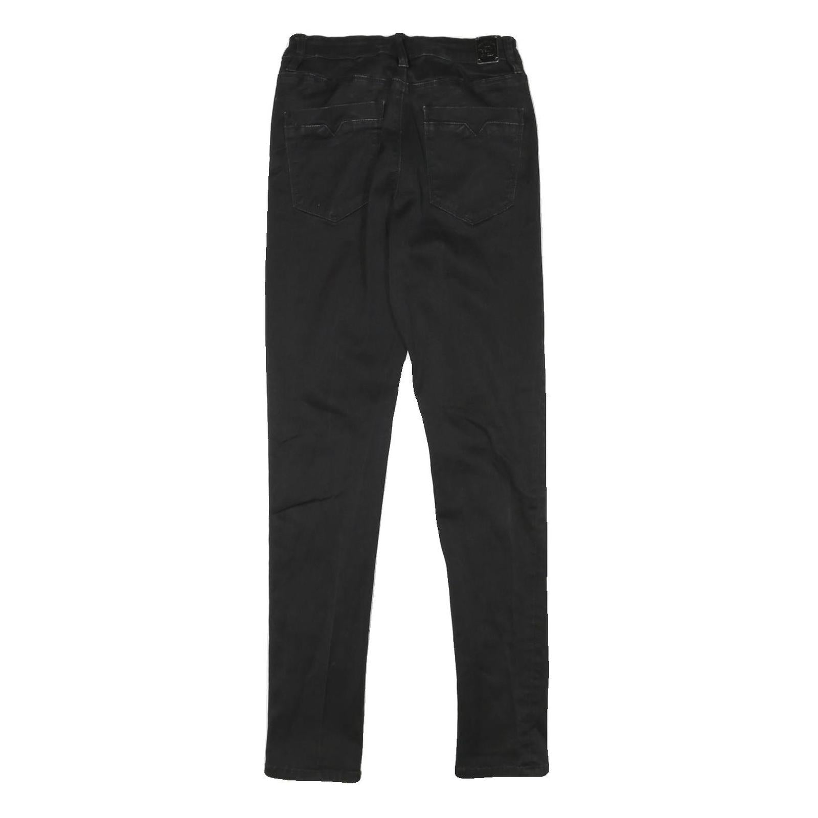 DIESEL Womens Jeans Black Slim Skinny Denim Woven W24 L28 Zip Cotton Blend