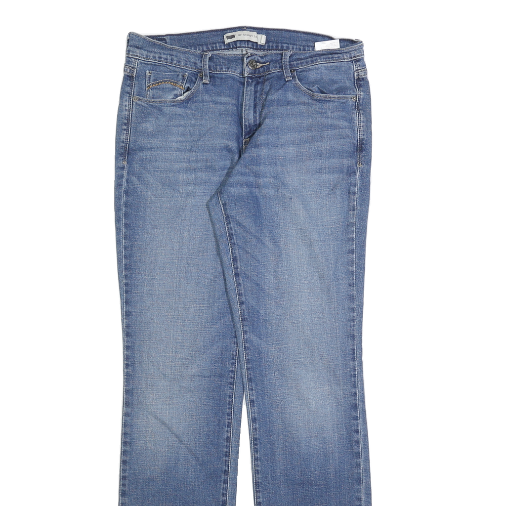 LEVI'S 505 Womens Jeans Blue Regular Straight Denim Medium W29 L34 Classic Fit