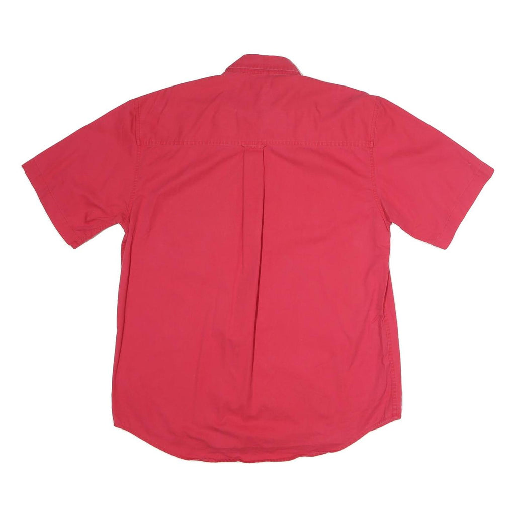 IVY CREW Mens Red Cotton Button Down Shirt M Classic Short Sleeve Casual