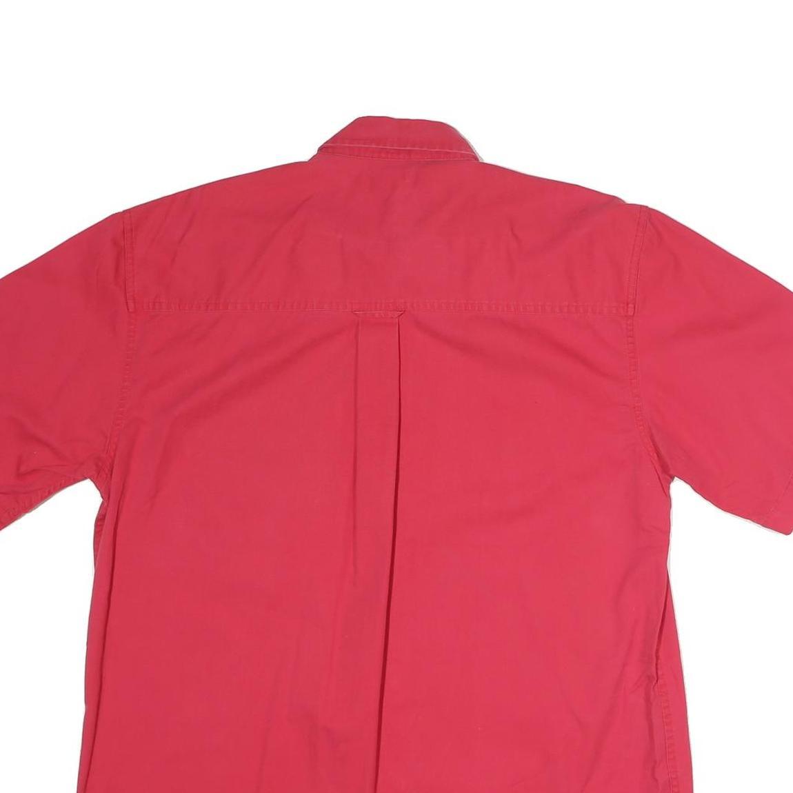 IVY CREW Mens Red Cotton Button Down Shirt M Classic Short Sleeve Casual