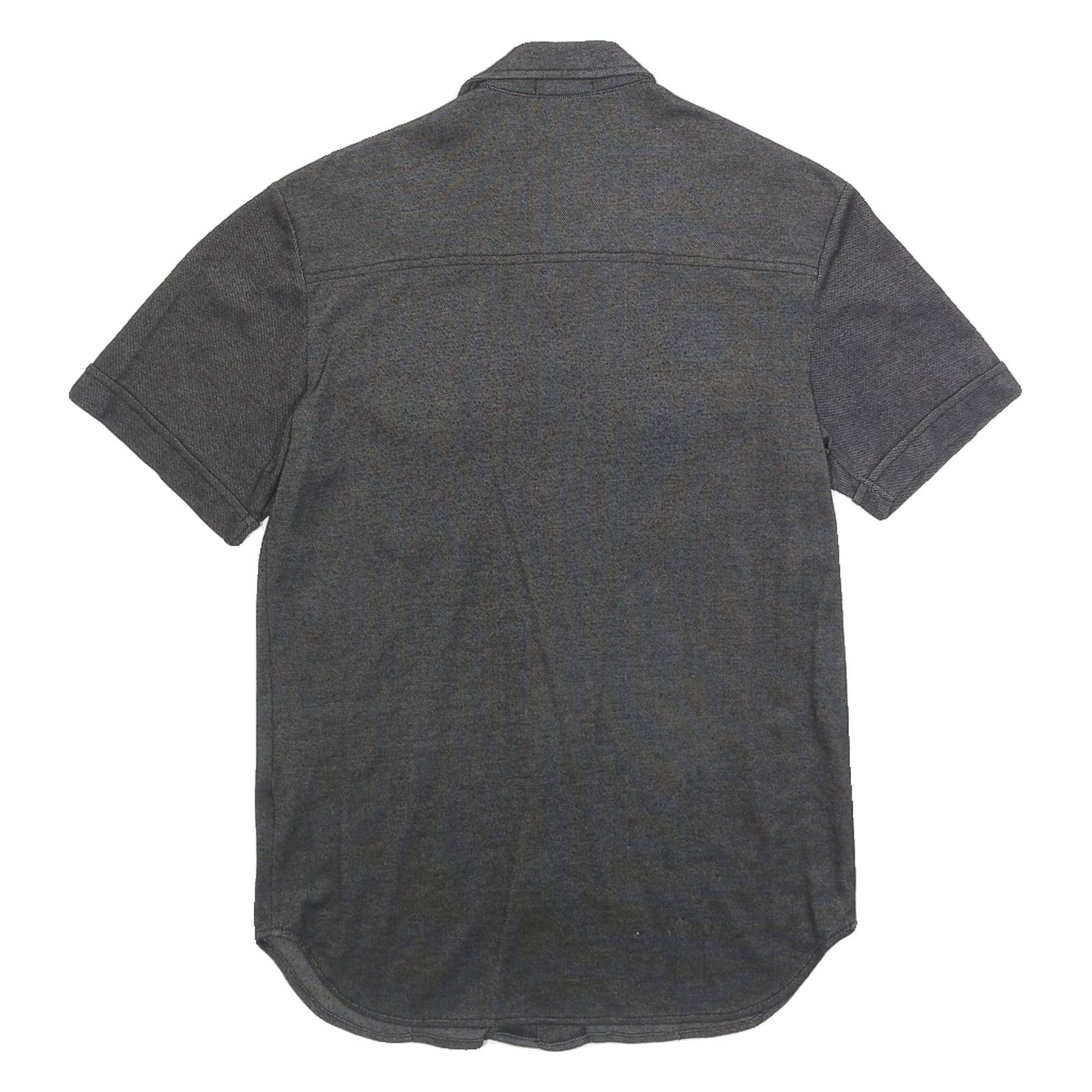 TEDDYS Womens Grey Plain Cotton Blend Shirt S Short Sleeve Button Front