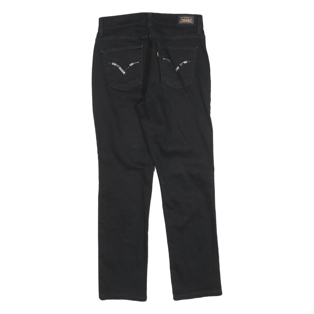 LEVI'S Womens Slim Black Denim Jeans W26 L26 Zip Closure Classic Style
