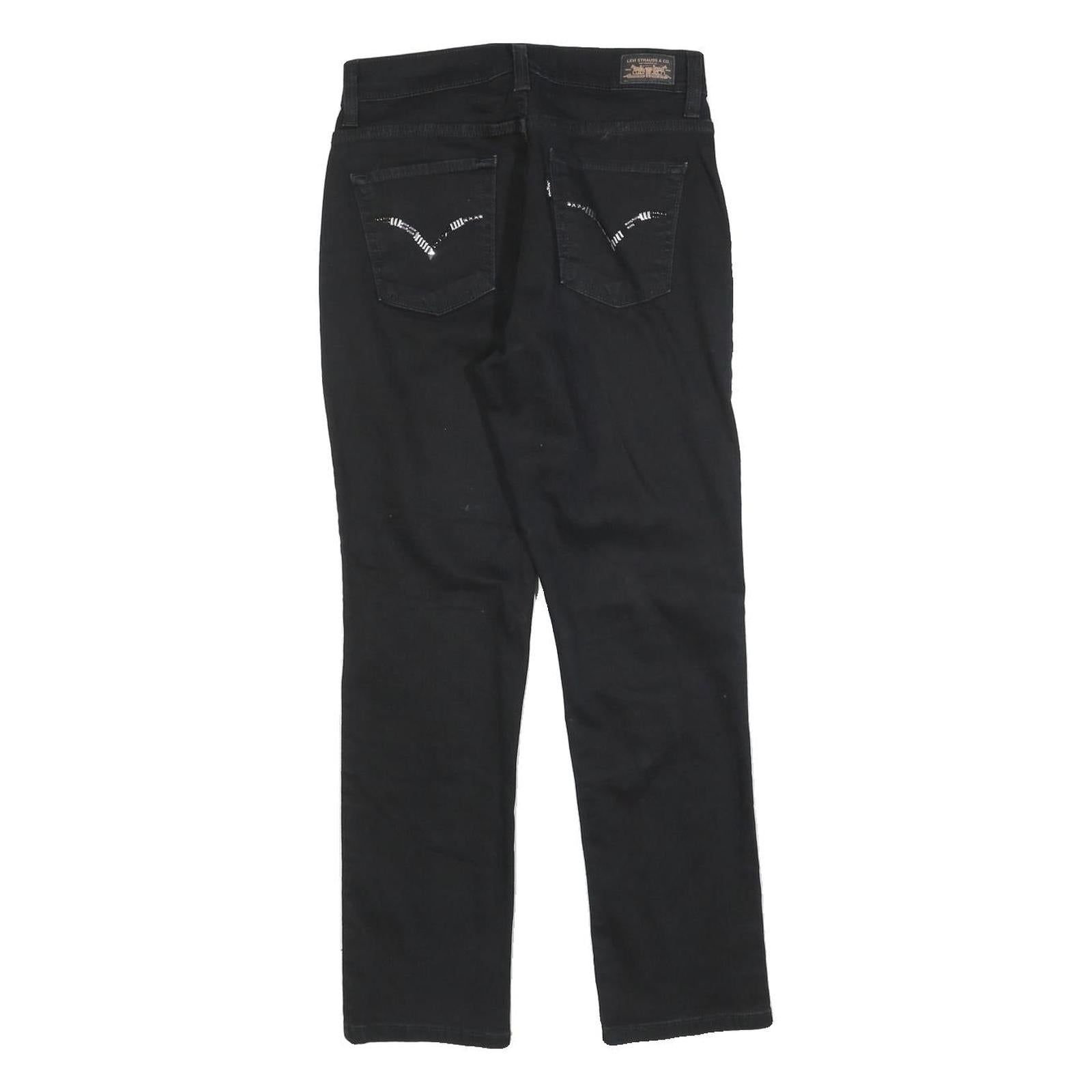 LEVI'S Womens Slim Black Denim Jeans W26 L26 Zip Closure Classic Style