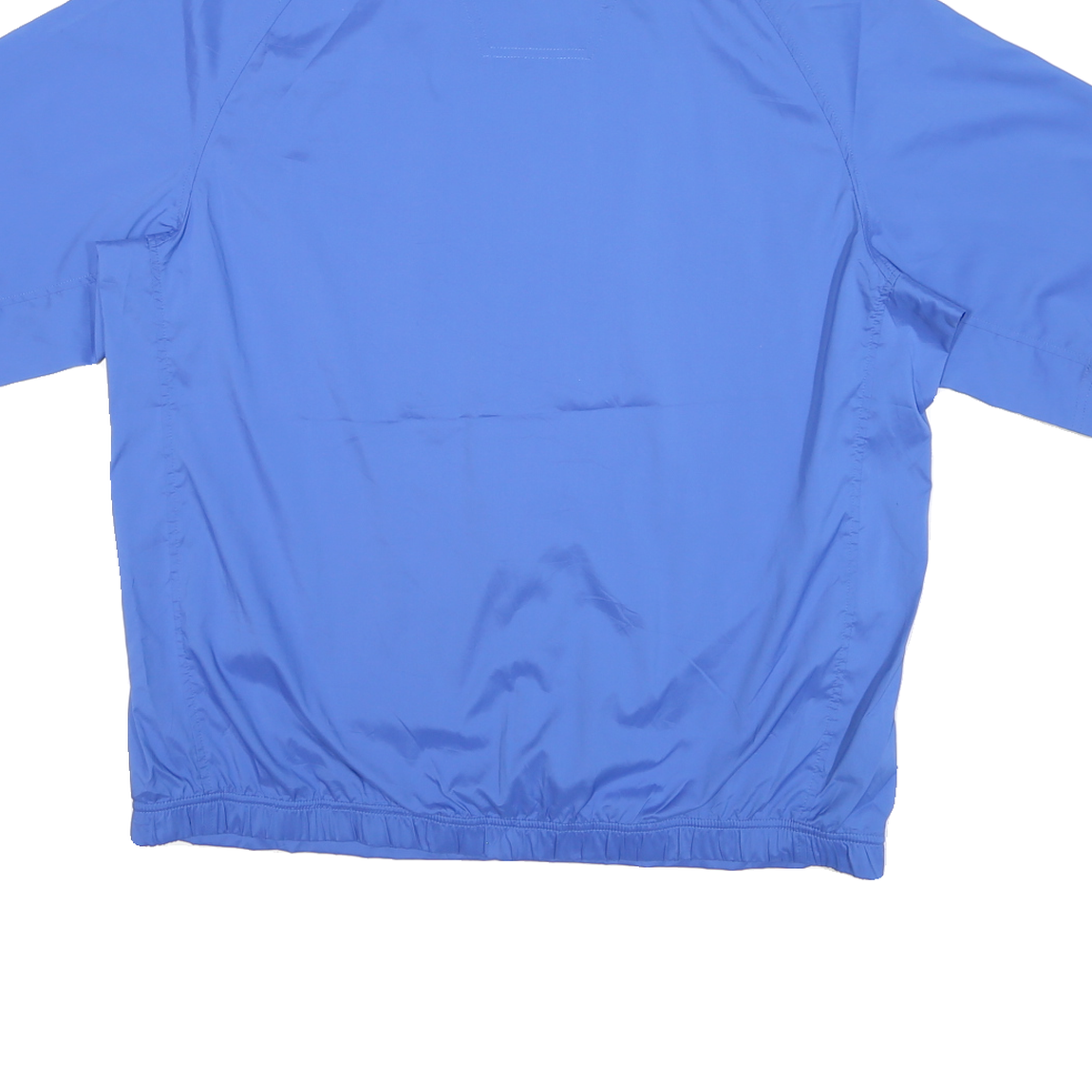 ADIDAS Mens Blue Nylon Track Jacket L Short Sleeve Polo Style Zip Athletic