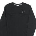 NIKE Mens Black Crew Neck Sweatshirt M Cotton Comfort Casual Pullover