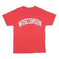 CHAMPION Mens Red Wisconsin Graphic T-Shirt M Short Sleeve Crew Neck Cotton