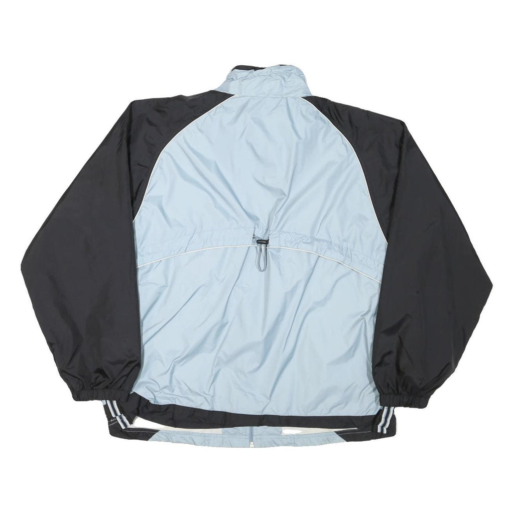 CHAMPION Womens Blue & Black Lightweight Nylon Track Jacket L Zip Plain