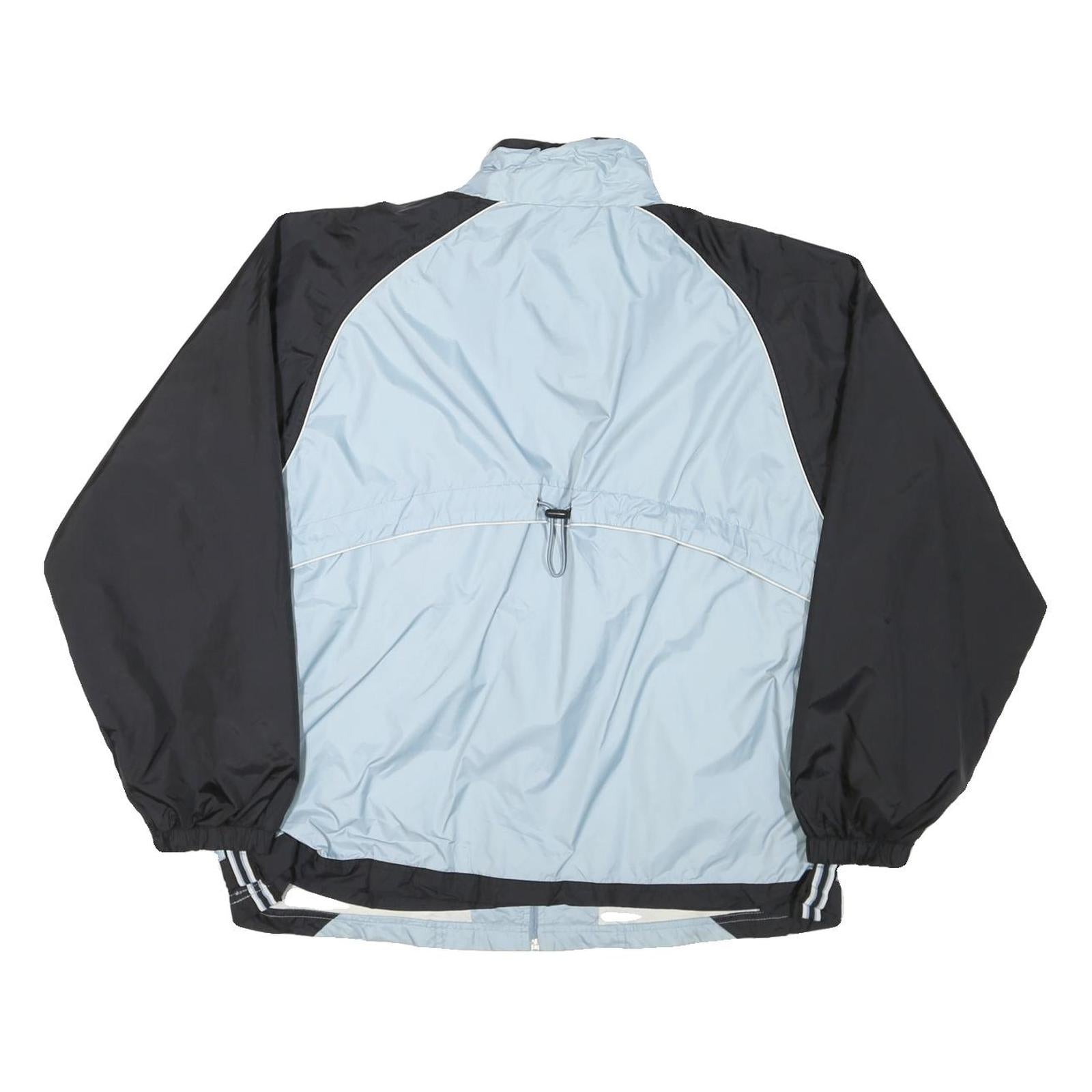 CHAMPION Womens Blue & Black Lightweight Nylon Track Jacket L Zip Plain