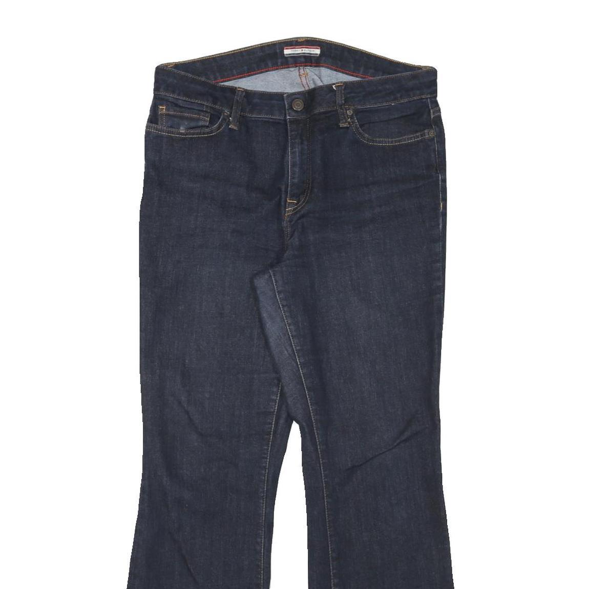 TOMMY HILFIGER Womens Jeans Blue Regular Flared Denim Dark W32 L29 Stylish