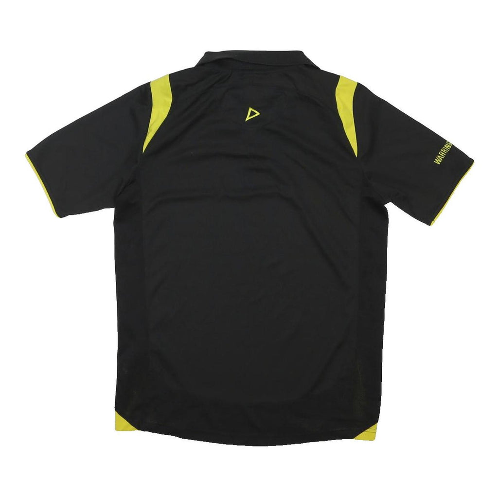 ISC Mens Black & Yellow Warrington Wolves Short Sleeve Polo Shirt S Sportswear