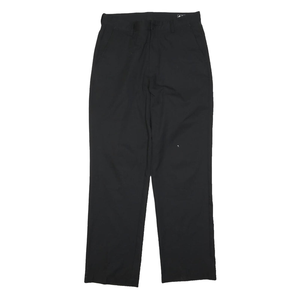 ADIDAS Mens Polyester Black Regular Fit Straight Leg Trousers W32 L31 Sporty