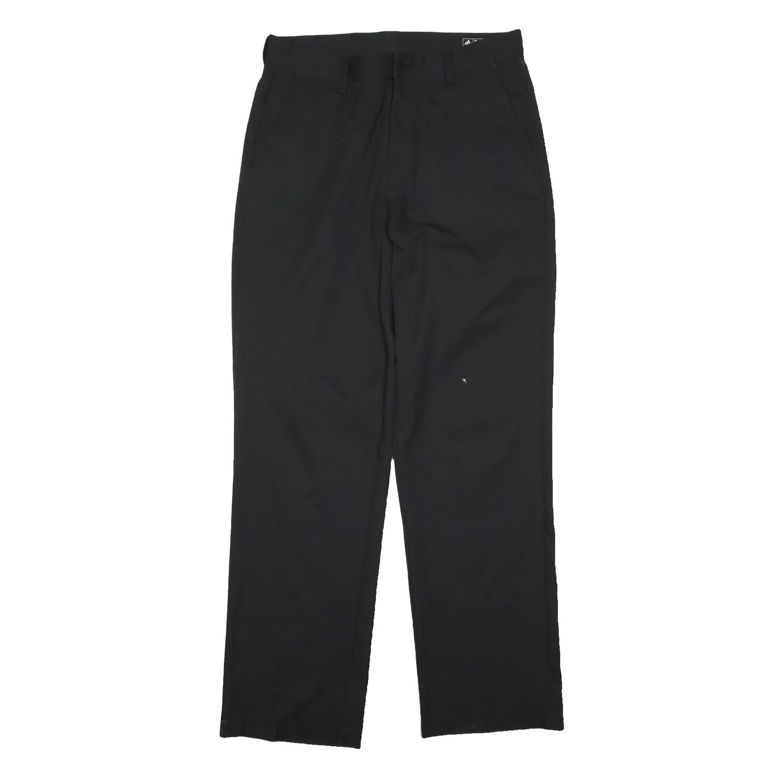 ADIDAS Mens Polyester Black Regular Fit Straight Leg Trousers W32 L31 Sporty