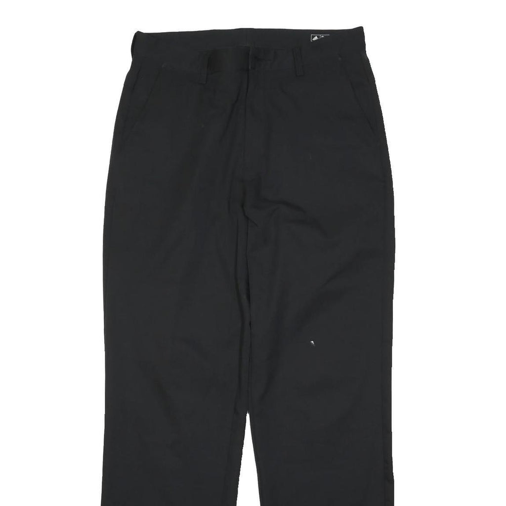 ADIDAS Mens Polyester Black Regular Fit Straight Leg Trousers W32 L31 Sporty
