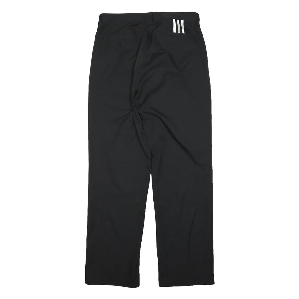 ADIDAS Mens Polyester Black Regular Fit Straight Leg Trousers W32 L31 Sporty