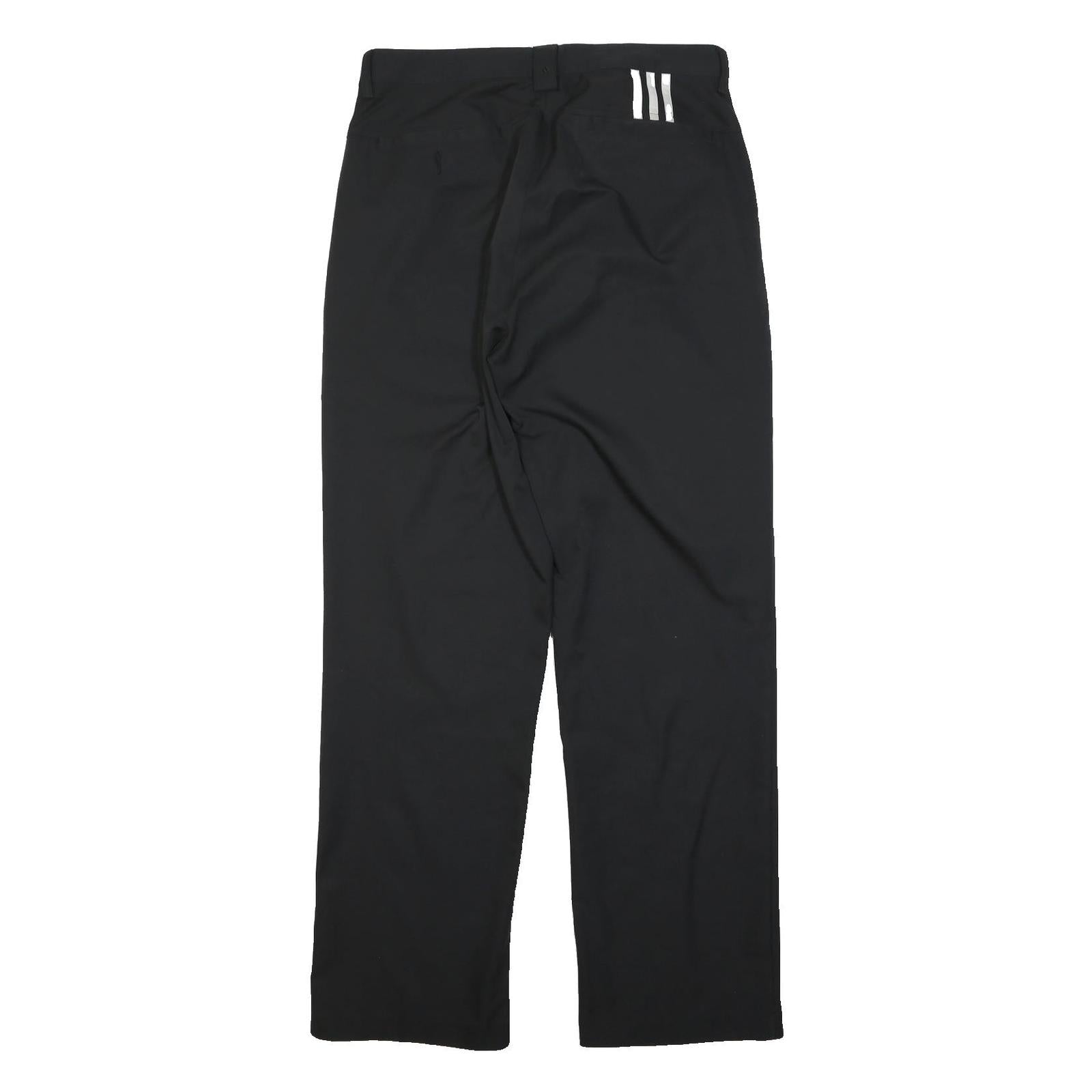 ADIDAS Mens Polyester Black Regular Fit Straight Leg Trousers W32 L31 Sporty