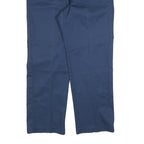 DICKIES Mens Cotton Blend Navy Regular Straight Trousers W36 L30 Workwear Zip