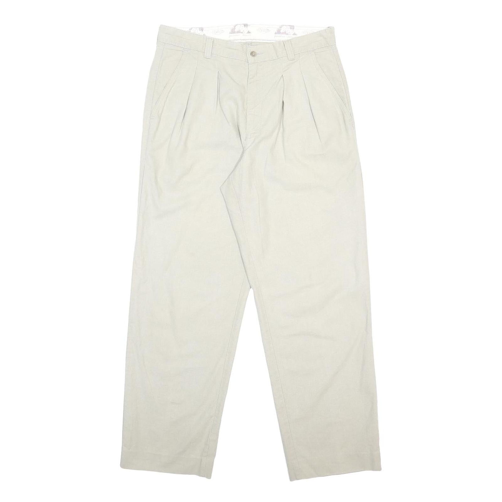 LEE COOPER Mens Cotton Blend Beige Relaxed Straight Trousers W32 L30 Classic Zip