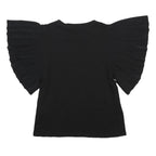 ZARA Womens Black Puff Sleeve Cotton Top M Casual Stylish Comfortable