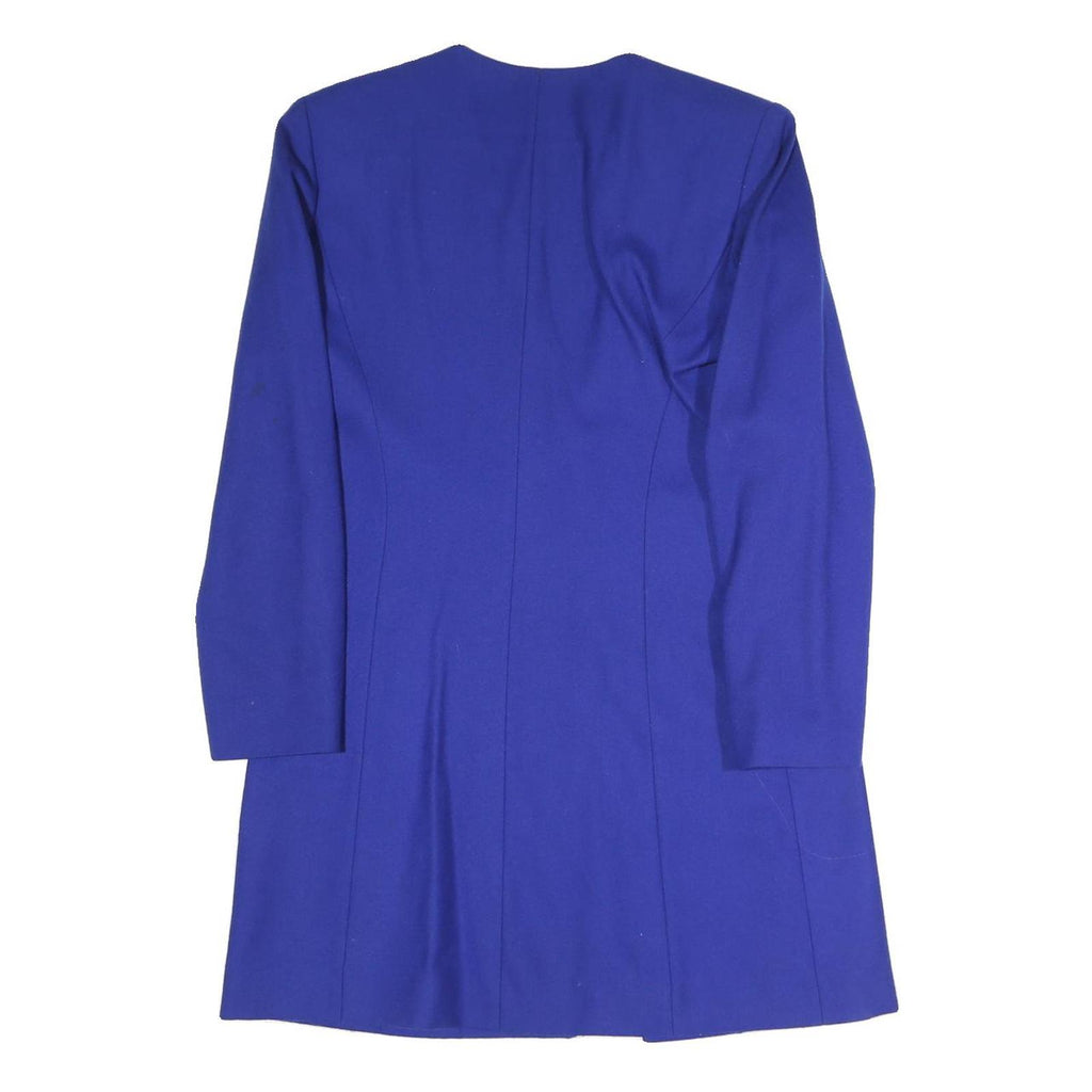 ALOUETTE PARIS Womens Blue Button Jacket S Polyester Blend Plain Elegant