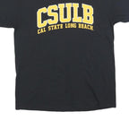 GILDAN Mens Black & Yellow CSULB Cal State Long Beach Graphic T-Shirt L Short