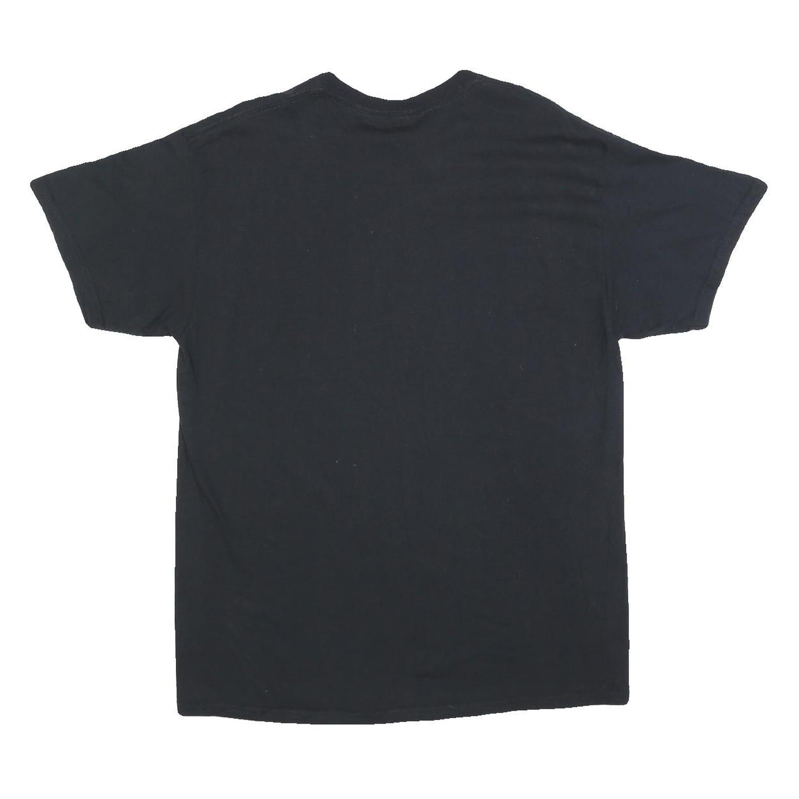 GILDAN Mens Black & Yellow CSULB Cal State Long Beach Graphic T-Shirt L Short