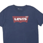 LEVI'S Mens Navy Blue Graphic T-Shirt XL Short Sleeve Crew Neck Cotton Blend