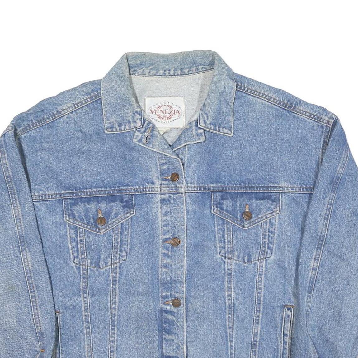 VENEZIA Womens Blue Denim Jacket XL Cotton Blend Classic Button Closure Casual