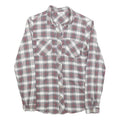 PULL & BEAR Womens White & Red Checked Shirt S Lightweight Cotton Blend Casual