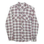 PULL & BEAR Womens White & Red Checked Shirt S Lightweight Cotton Blend Casual