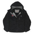 CARHARTT Mens Black Outdoor Jacket M Polyester Blend Zip Hooded Casual Workwear