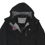 CARHARTT Mens Black Outdoor Jacket M Polyester Blend Zip Hooded Casual Workwear