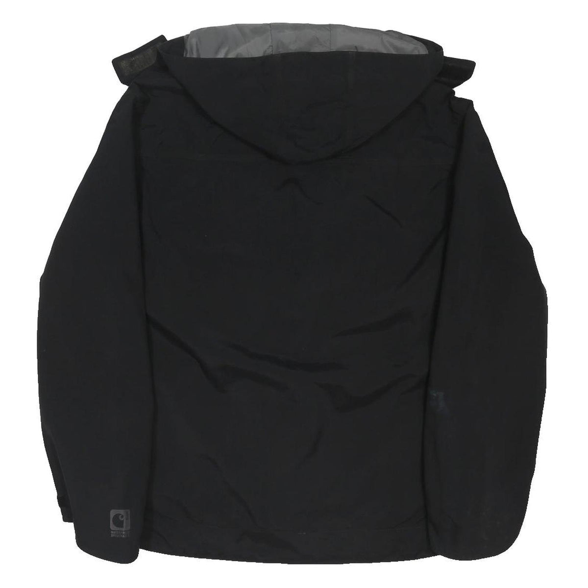 CARHARTT Mens Black Outdoor Jacket M Polyester Blend Zip Hooded Casual Workwear