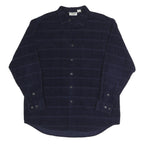 CACHE CREEK Mens Blue Plain Cotton Shirt L Long Sleeve Button Collar